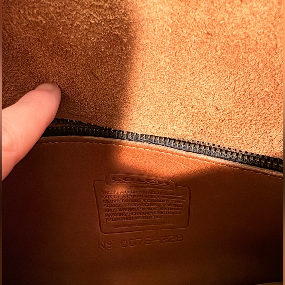 Coach Brown Leather Satchel with Gold Accents - Picture 3 of 6